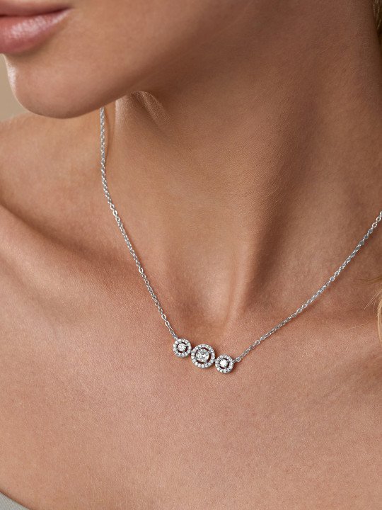 Silver-Toned Brass Silver-Plated Necklace