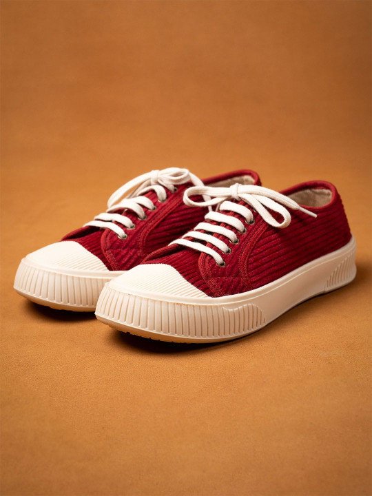 Wicked Brothers Cherry Red Lace-Up Sneakers