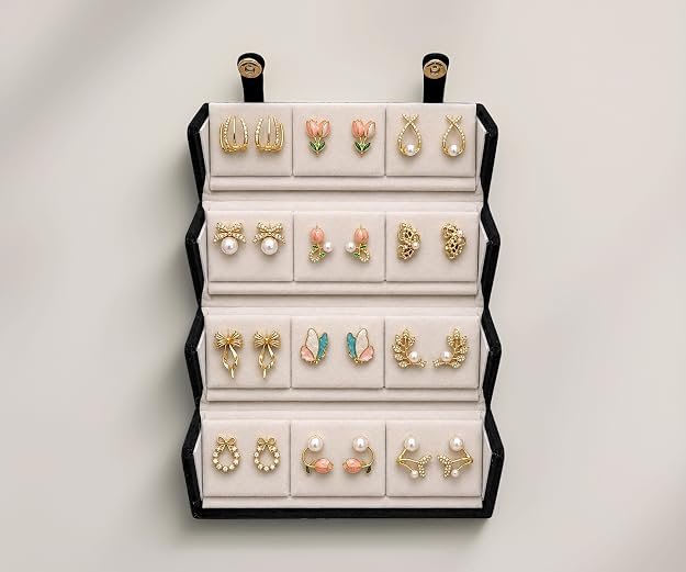 12 Pairs Set Earrings for Women Girls with Stylish Organizer Box | Valentine Birthday