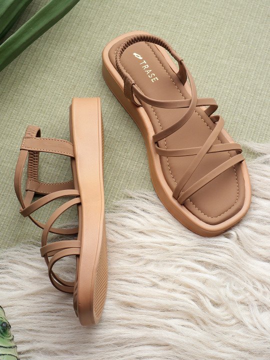 Strappy Open Toe Flats with Bows