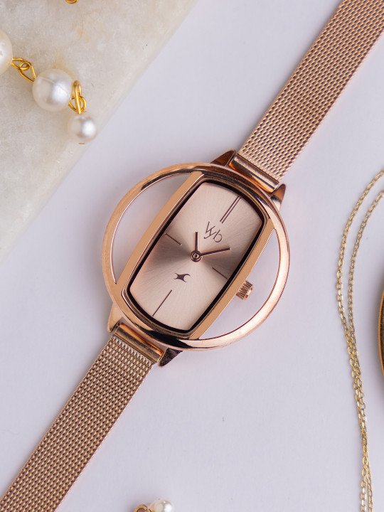 Vyb Charmer Quartz Analog With Rose Gold Dial Watch For Girls