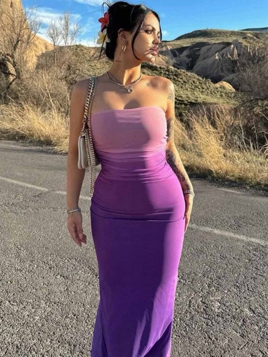 Off-Shoulder Sheath Maxi Dress